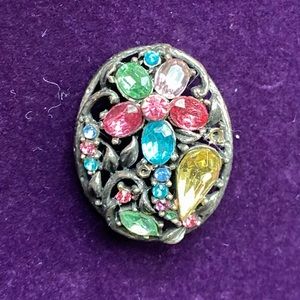 Vintage CORO Multicolored Flower Brooch